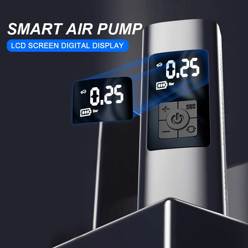 Air Compressor Mini Electrical Air Pump - 4 modes, LCD digital display, 6000mAh battery - Image 9
