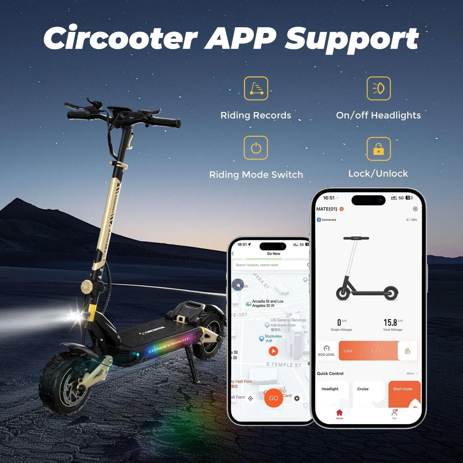 Circooter Cruiser Pro Dual Motor Off Road Electric Scooter - 48V 20Ah 1200Wx2 motor, 38MPH, 52-mile range - 100% Financing Available! - Image 11