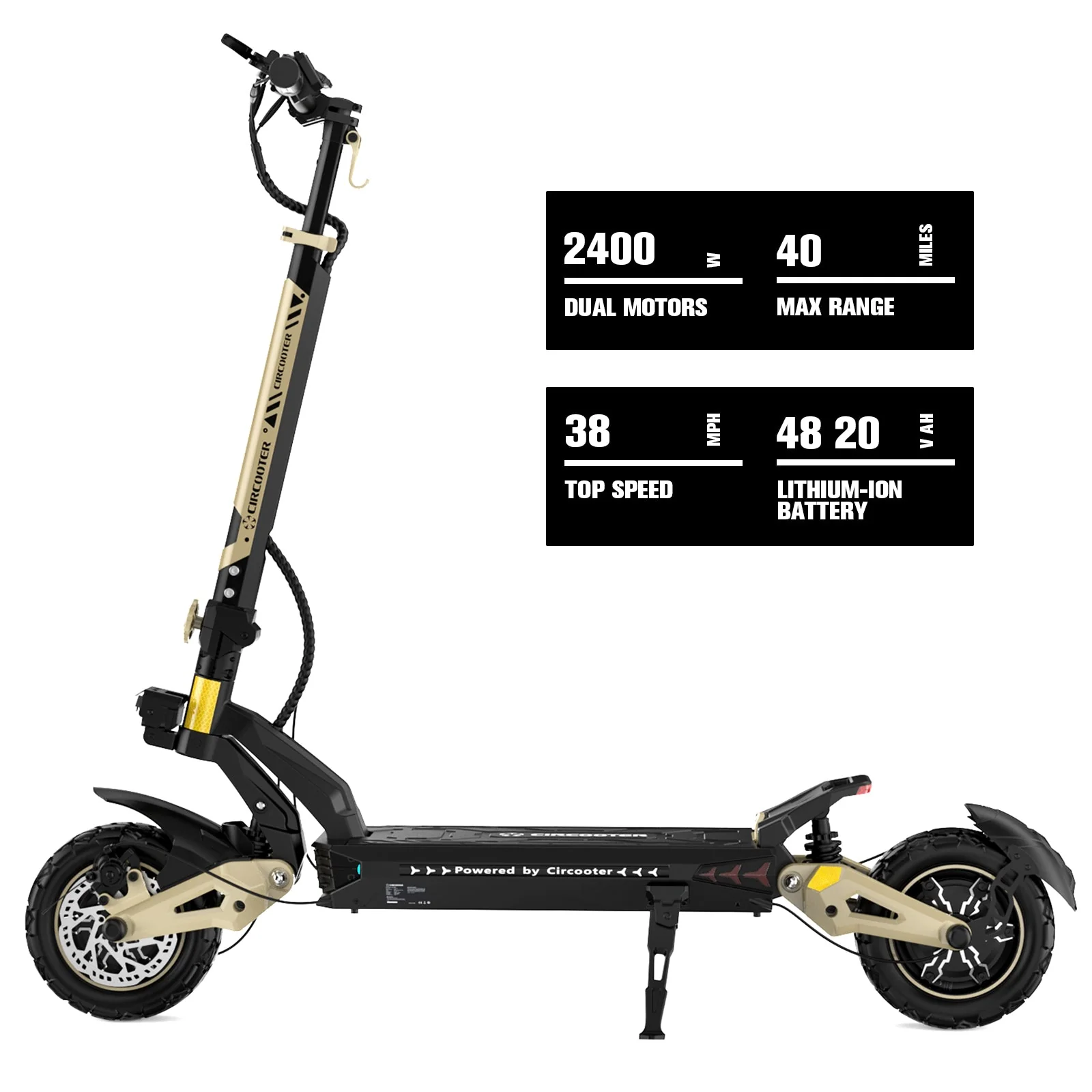 Circooter Cruiser Pro Dual Motor Off Road Electric Scooter - 48V 20Ah 1200Wx2 motor, 38MPH, 52-mile range - 100% Financing Available! - Image 4