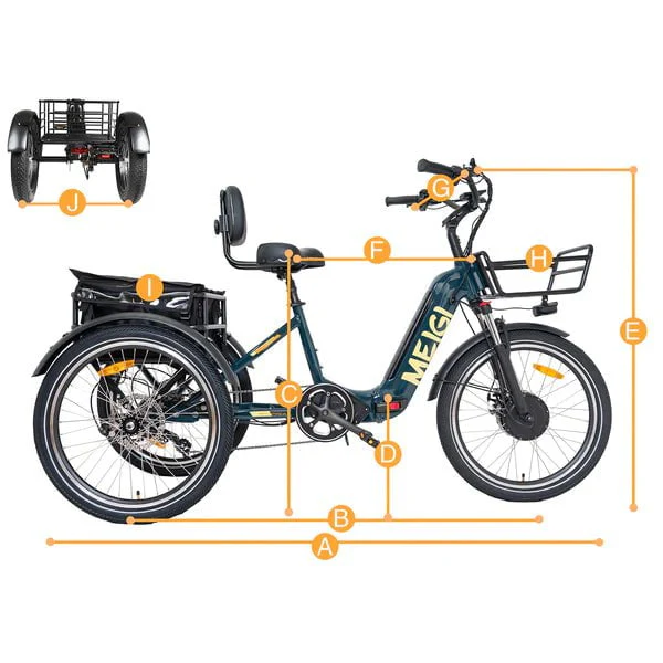 DWMEIGI MG2302-SILVERADO Urban Electric Trike 48V 750W 13Ah, up to 50 Mile Range -100% Financing Available! - Image 12