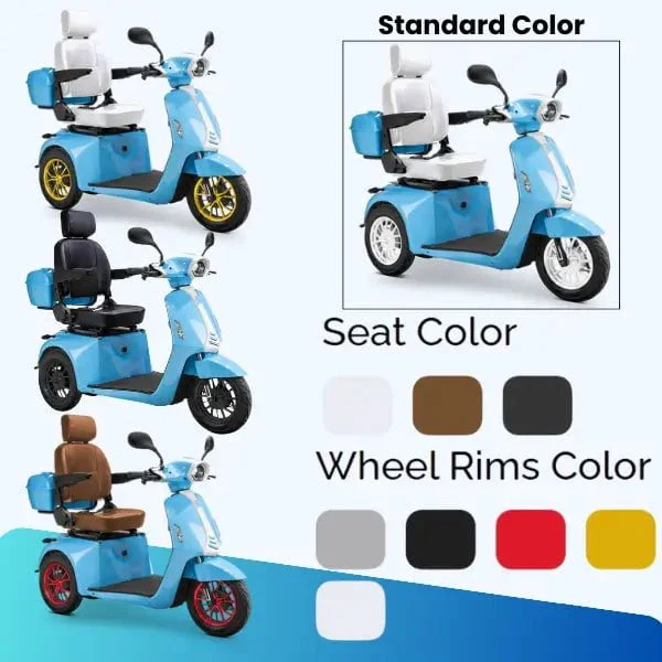 Bespoke Elite 3-Wheel Heavy-Duty Mobility Scooter 48V 600W, max load 400 lbs, top speed 15MPH, range 35 miles - 100% Financing Available! - Image 16