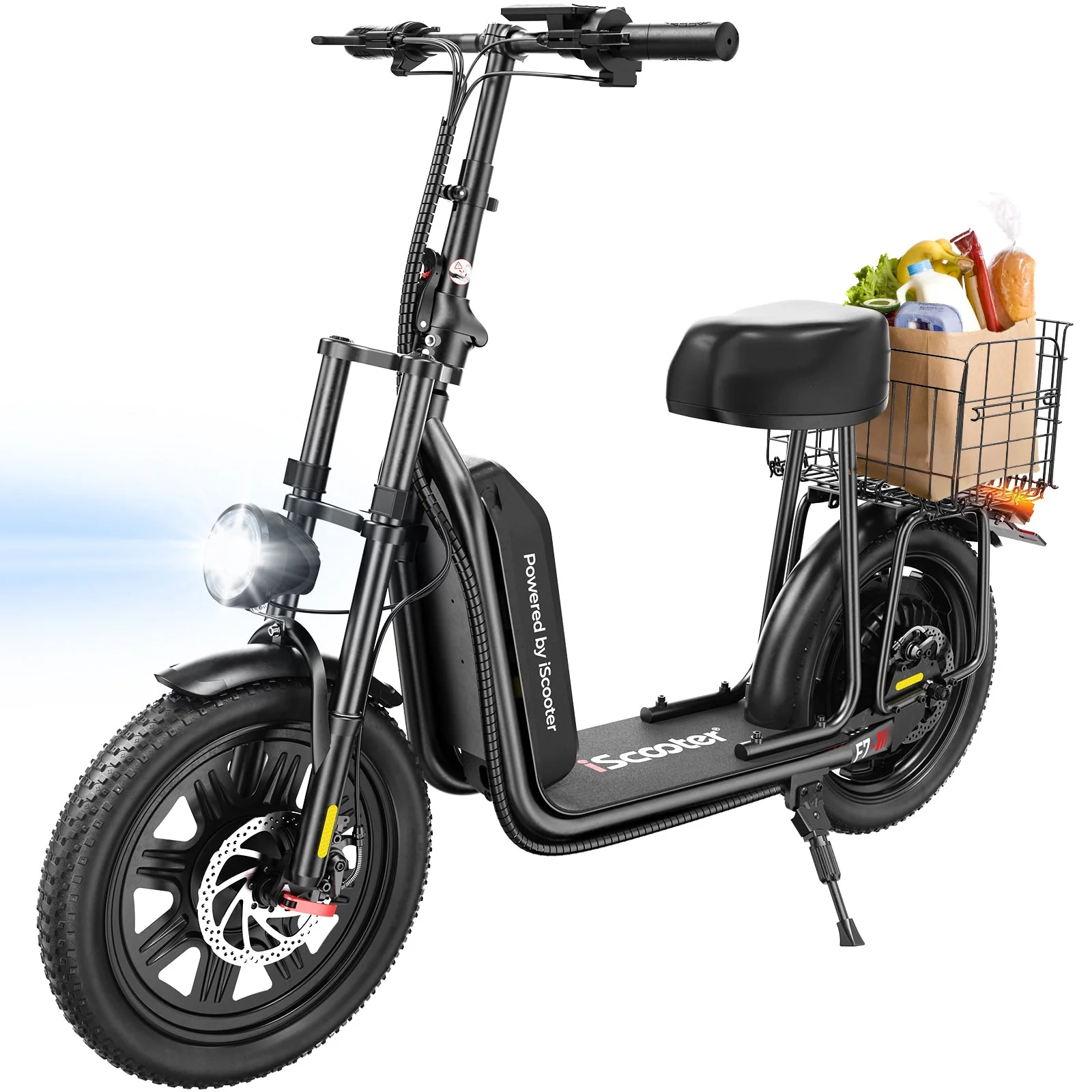 iScooter F7 48V 1000W Foldable Electric Scooter with Seat, 45 Mile Range, 330-lb load, dual braking system - 100% Financing Available! - Image 10