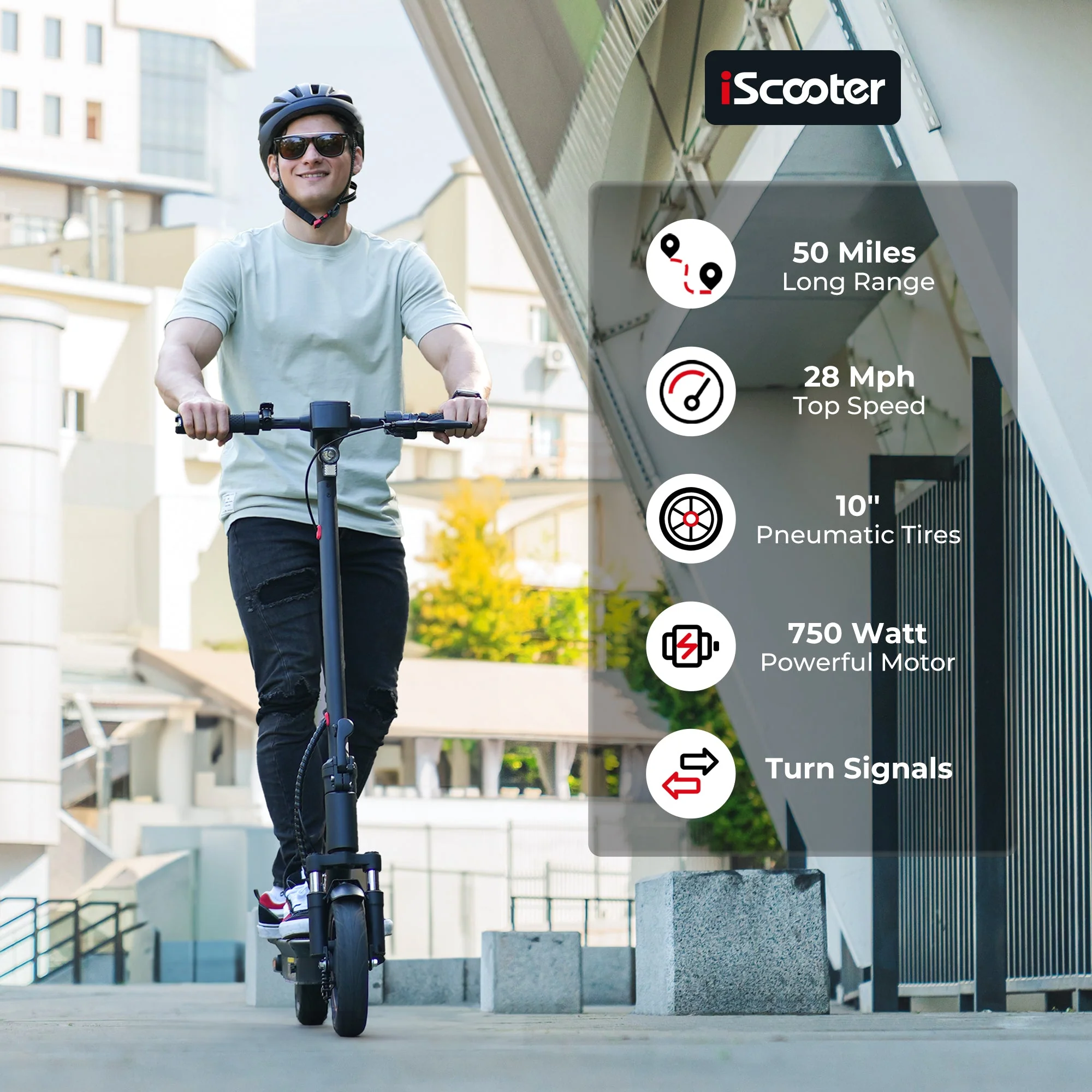 iScooter i10 City Commuter Electric Scooter - 42V, 650W 15Ah,  25 MPH Max Speed, 28-Mile Range, Max Load 264 lbs - 100% Financing Available! - Image 12