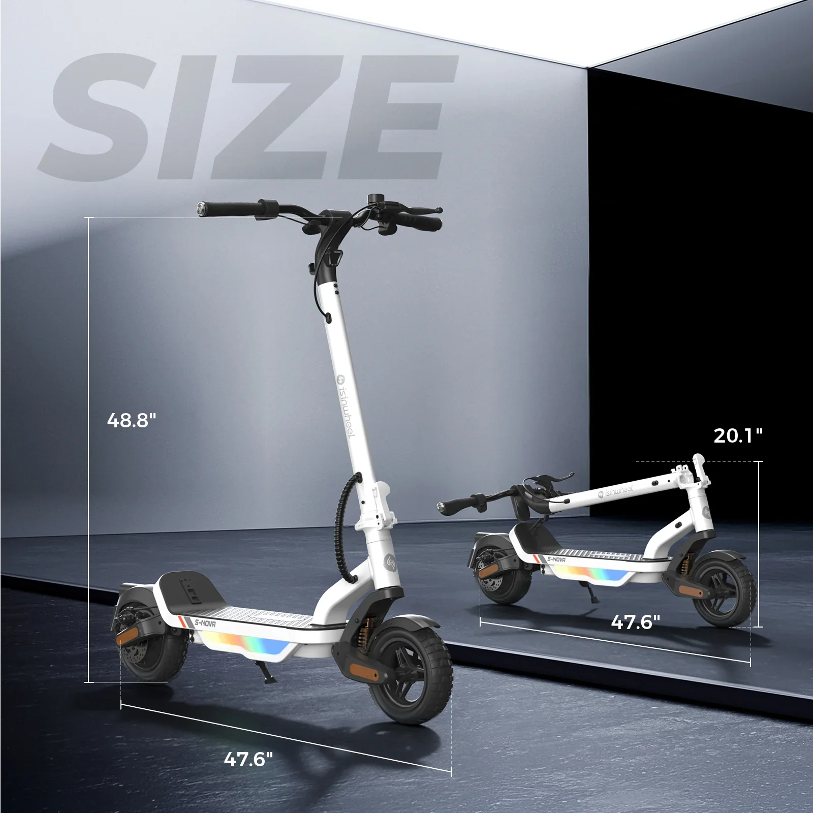 isinwheel S Nova 600W Commuting Electric Scooter - 20mph - 36V 7.8Ah Battery, 19-Mile Range- 100% Financing Available! - Image 6