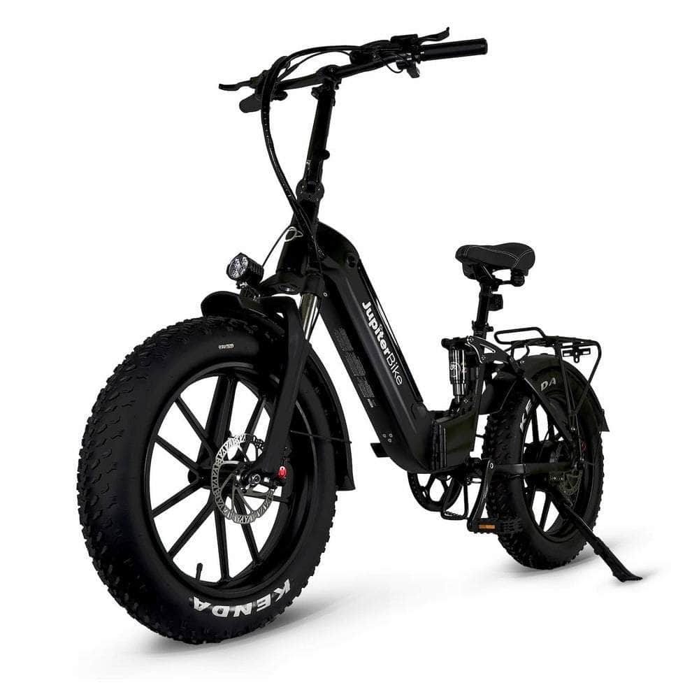 Jupiter Defiant ST Black Fat Tire Folding Electric Bike 750W, 48V, 13.2Ah, hydraulic brakes, full suspension, max speed 28mph - Financing Available
