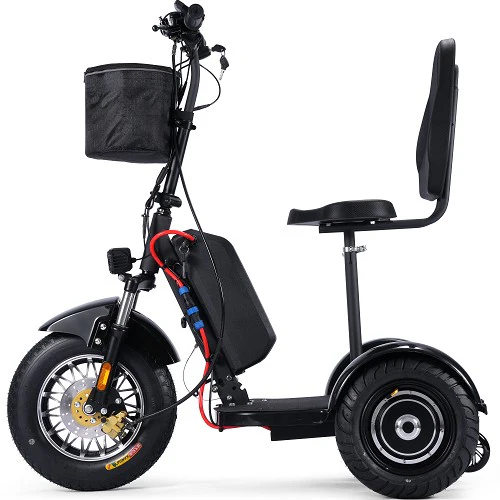 MotoTec Electric Trike 48V 900W Lithium, 3-wheel scooter, dual brushless hub motors, removable seat with backrest, basket - 100% Financing Available! - Image 5