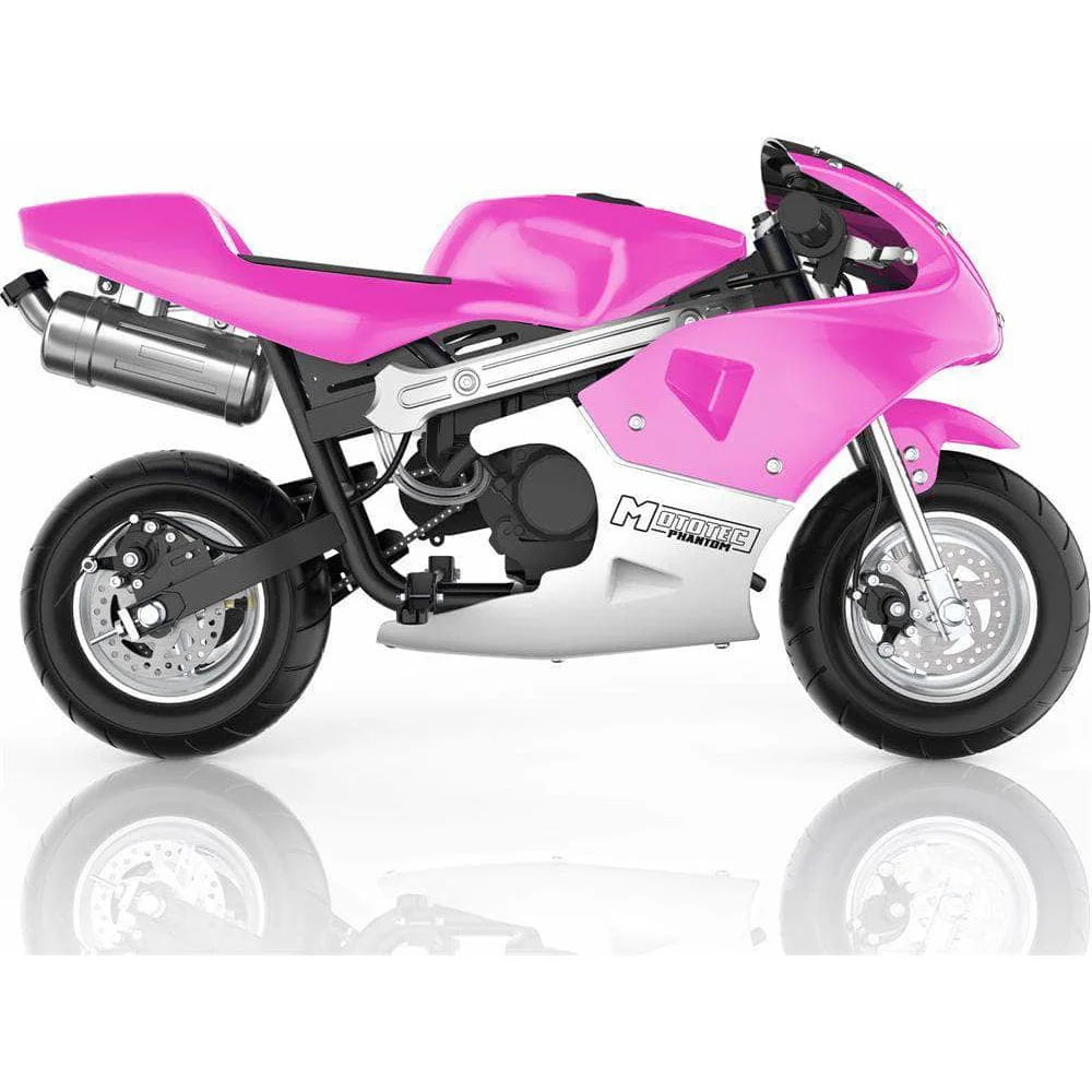 MotoTec Phantom 49cc 2-Stroke Gas Pocket Bike - 100% Financing Available! - Image 14