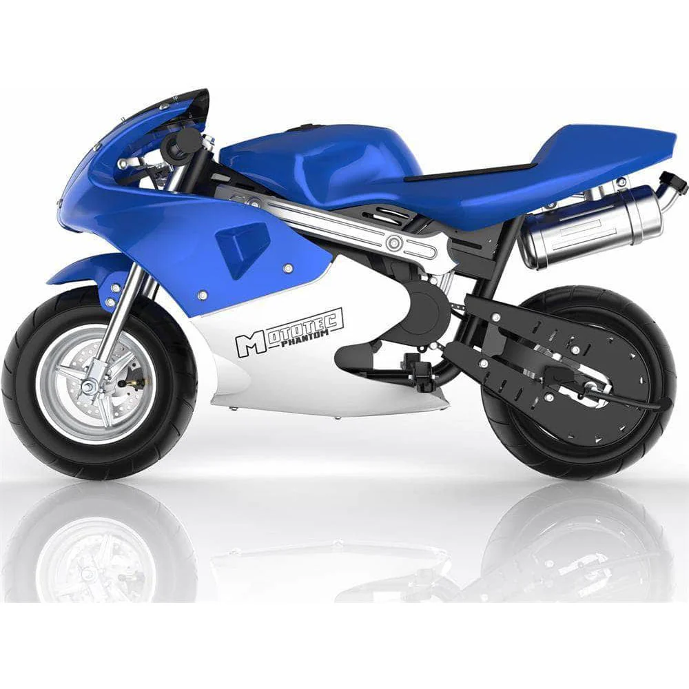 MotoTec Phantom 49cc 2-Stroke Gas Pocket Bike - 100% Financing Available! - Image 9