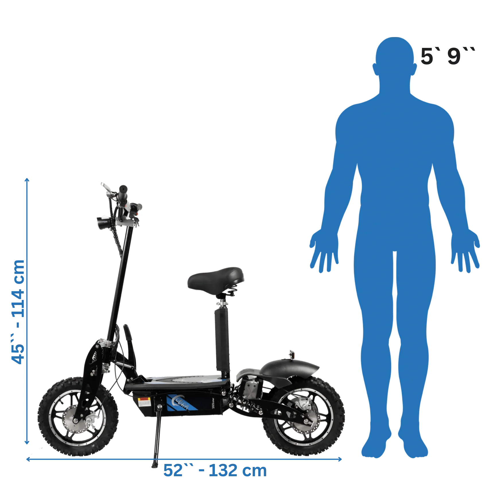 GIO ROSSO COBRA OUTDOOR STAND-UP ELECTRIC SCOOTER WITH SEAT, FOLDABLE - 36V 12Ah 1000W, top speed 18 mph, all-terrain tires- 100% FINANCING AVAILABLE! - Image 21