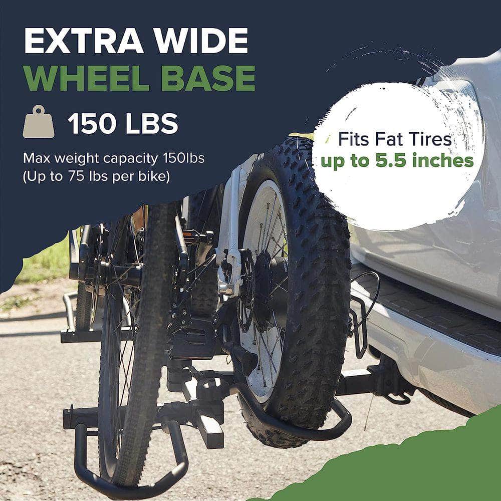Rugged Dual Ebike Carrying Rack Hitch Mounted Bike Accessory JupiterBike - tilts forward for easy trunk access! - Image 3