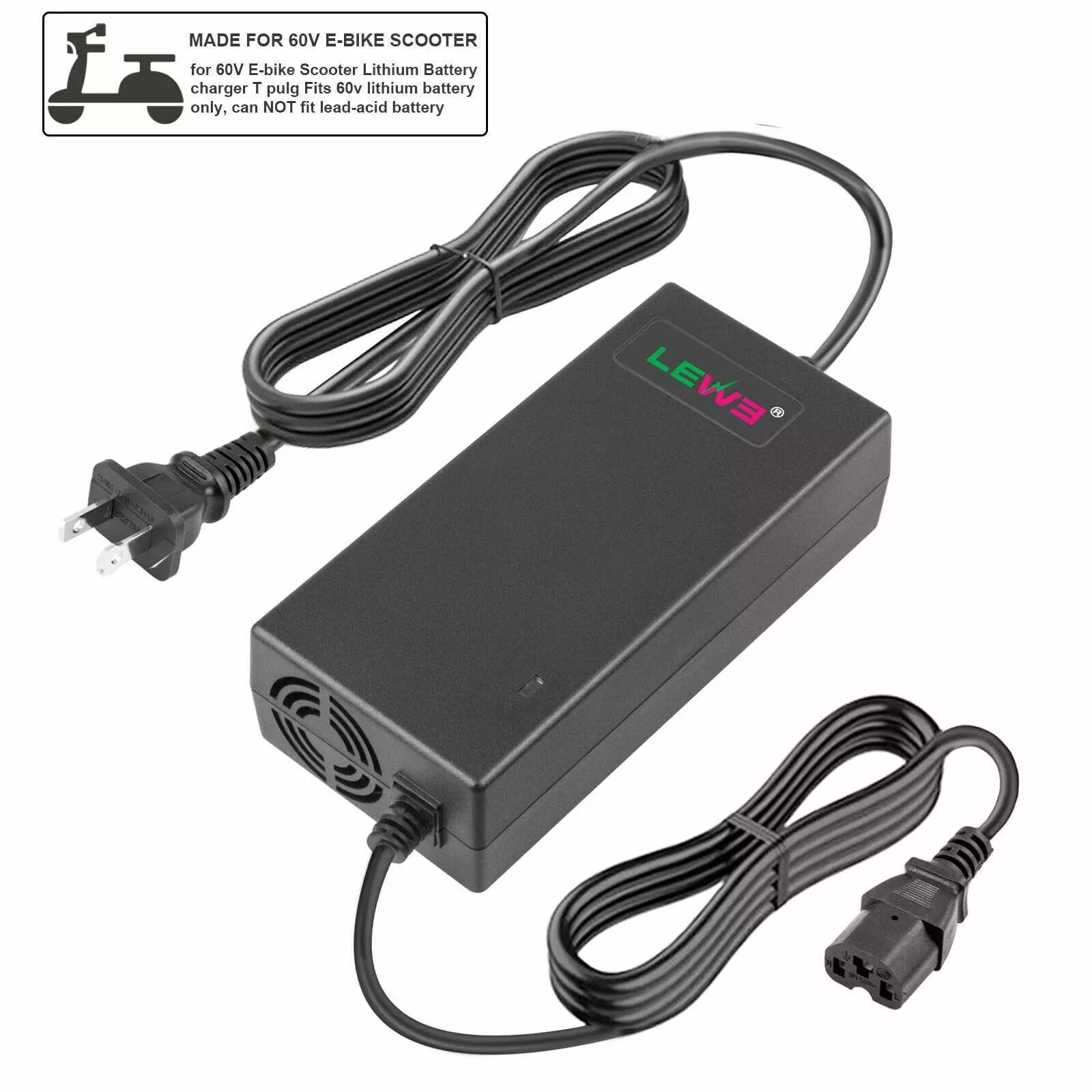 MotoTec 60v Lithium Charger PC Connector - Image 3